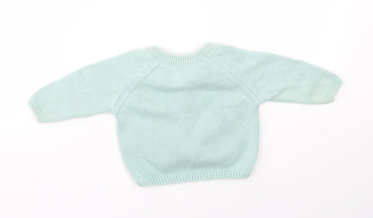 M&S Girls Green Cardigan Jumper Size 3-6 Months
