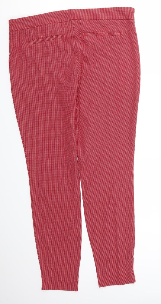 Womens UK Size 18 Hilary Radley Regular Fit Red Trousers