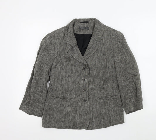 Additional front view of ALEX&CO women’s brown colourblock jacket blazer, size UK 10