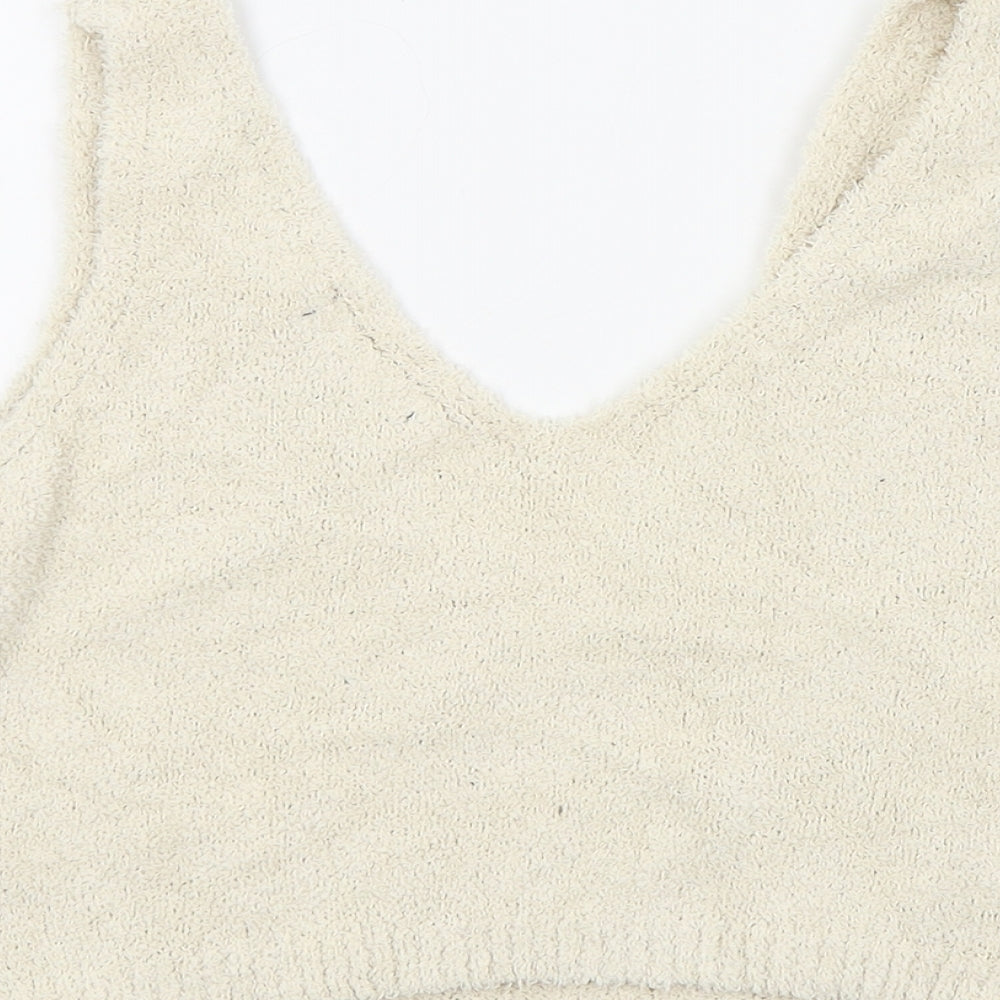 Womens UK Size S PRETTYLITTLETHING Beige Basic T-Shirt