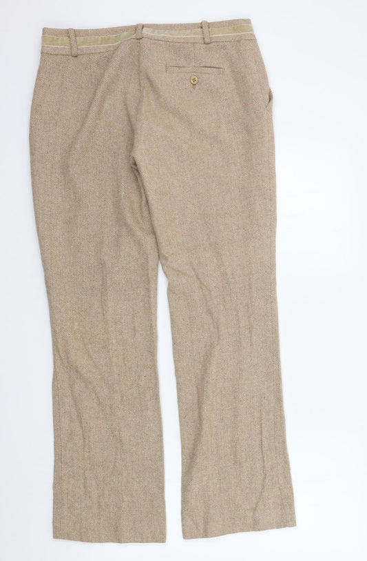ROCHA,JOHN ROCHA Womens Beige Trousers Size 12 L31 in