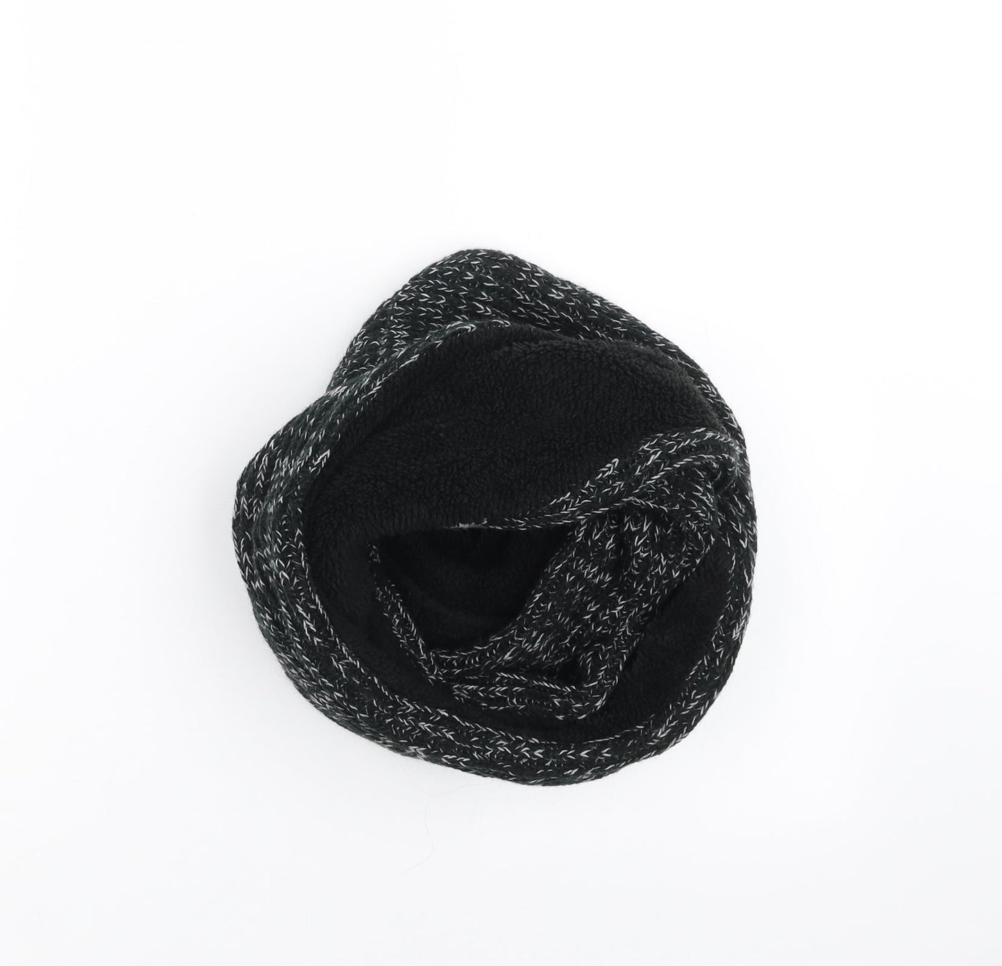 Front view of Maine New England unisex black scarf - fleece lined loop scarf
