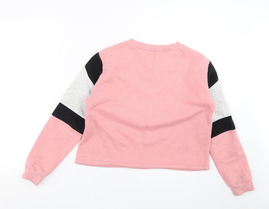 H&M Girls Pink Pullover Sweatshirt Size 12-13 Years - make today a good day