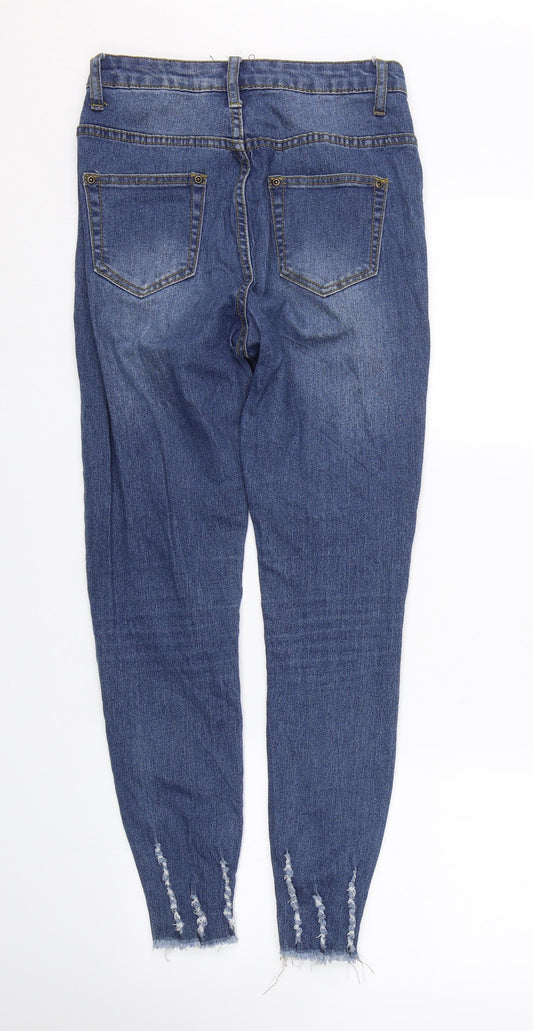 PRETTYLITTLETHING Womens Blue Denim Skinny Jeans Size 8 L24.5 in