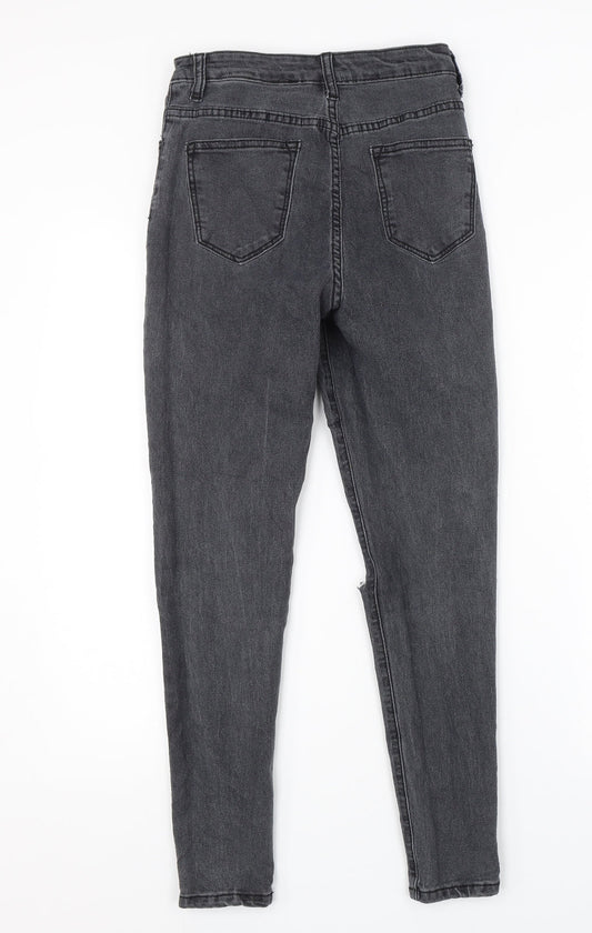 PRETTYLITTLETHING Womens Grey Denim Skinny Jeans Size 6 L24 in