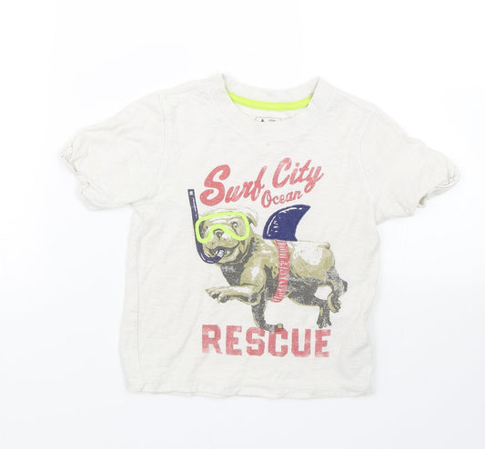 Gap Boys White Basic T-Shirt Size 3 Years - Dog
