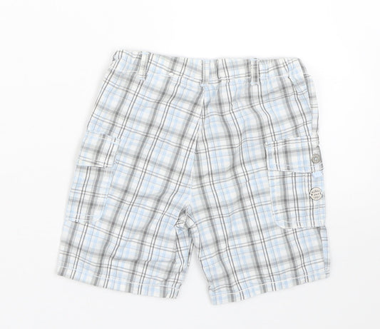 Boboli Baby Blue Check Cropped Trousers Size 12 Months - Shorts