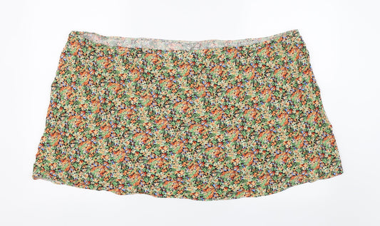 Back view of ASOS women’s multicoloured floral skater skirt, size UK 30