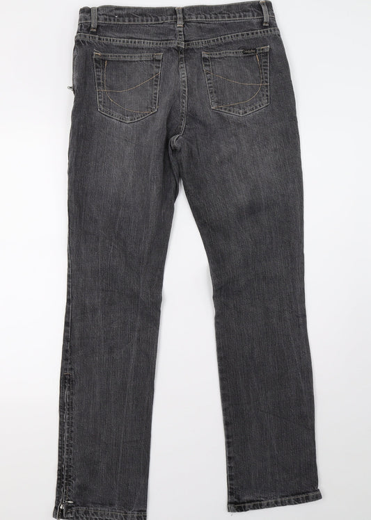 Gina Benotti Womens Grey Denim Straight Jeans Size 12 L32 in