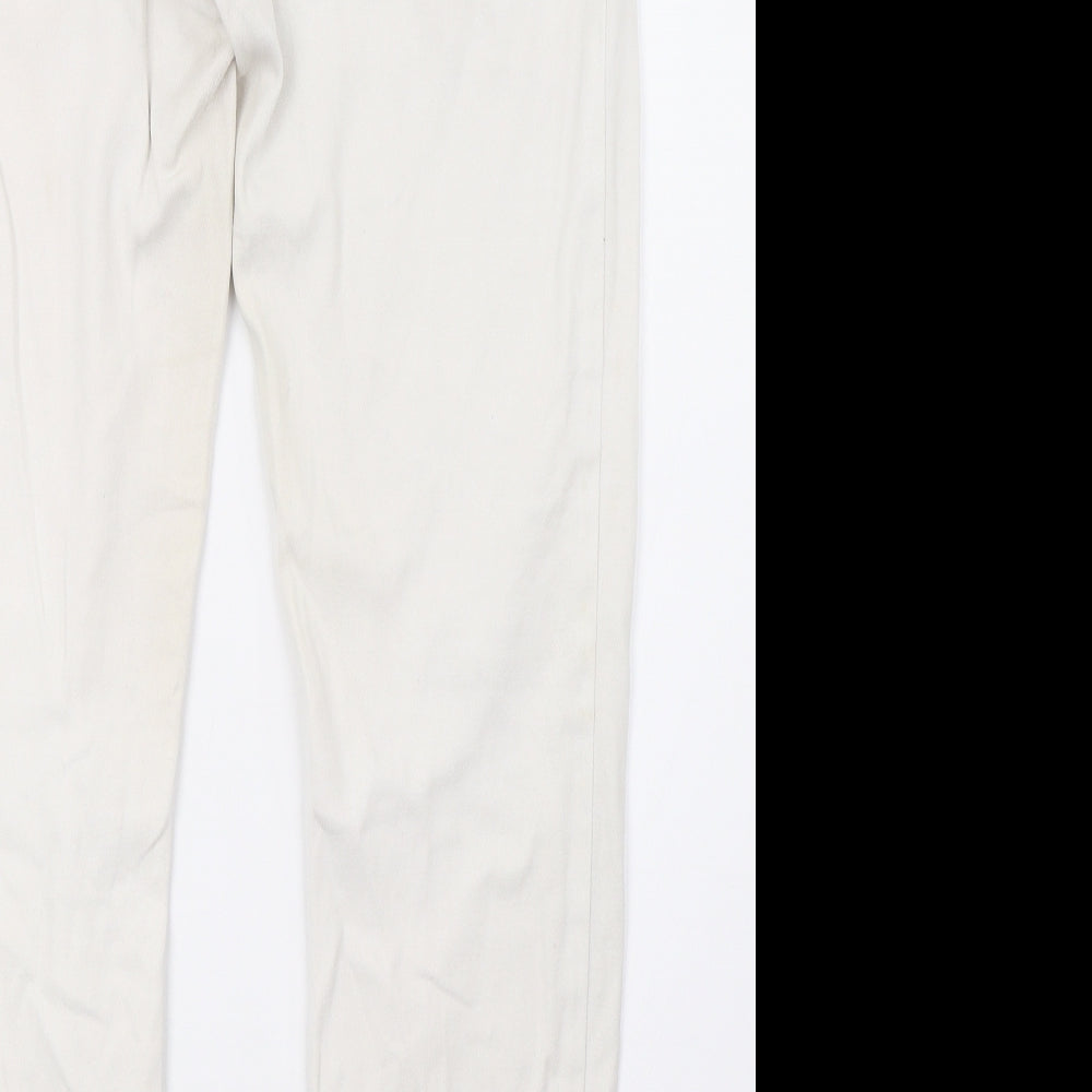 momokrem Womens White Denim Straight Jeans Size 14 L28 in