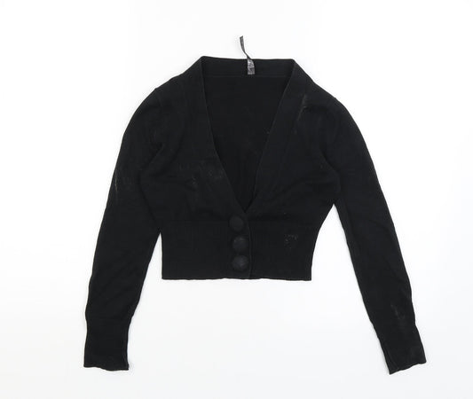 Bay Womens Black Cardigan Jumper Size 6