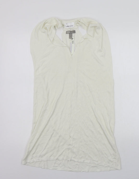 Additional front view of ASOS women’s white jumper dress, size UK 8