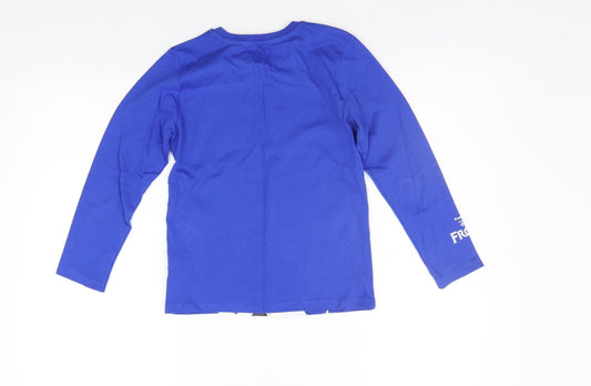 Primark Girls Blue Houndstooth Basic Polo Size 6-7 Years - details on chest