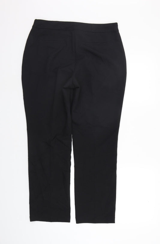 Womens UK Size 12 M&Co Regular Fit Sweatpants Black Trousers