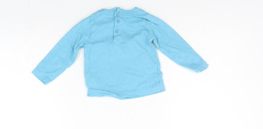 John Lewis Boys Blue Basic T-Shirt Size 0-3 Months