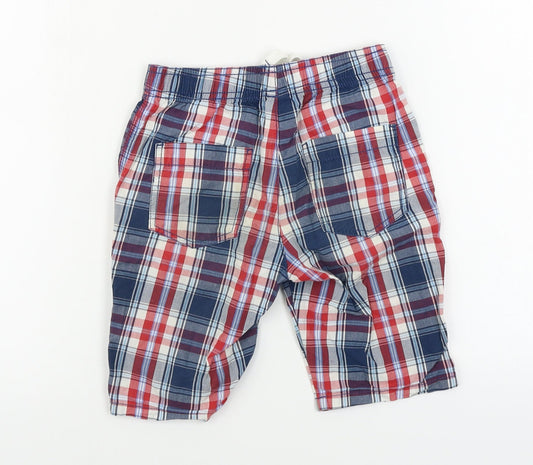 TU Boys Blue Check Chino Shorts Size 6 Years