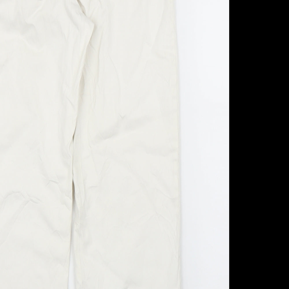 Womens UK Size M Preworn Regular Fit Capri White Trousers