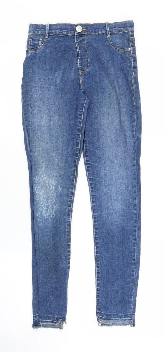 River Island Girls Blue Ramie Skinny Jeans Size 12 Years