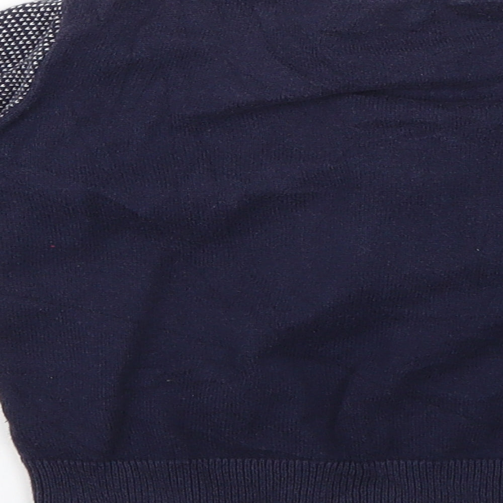 Brand and care label for Mothercare Baby Blue Geometric Jacket, size 24, Months