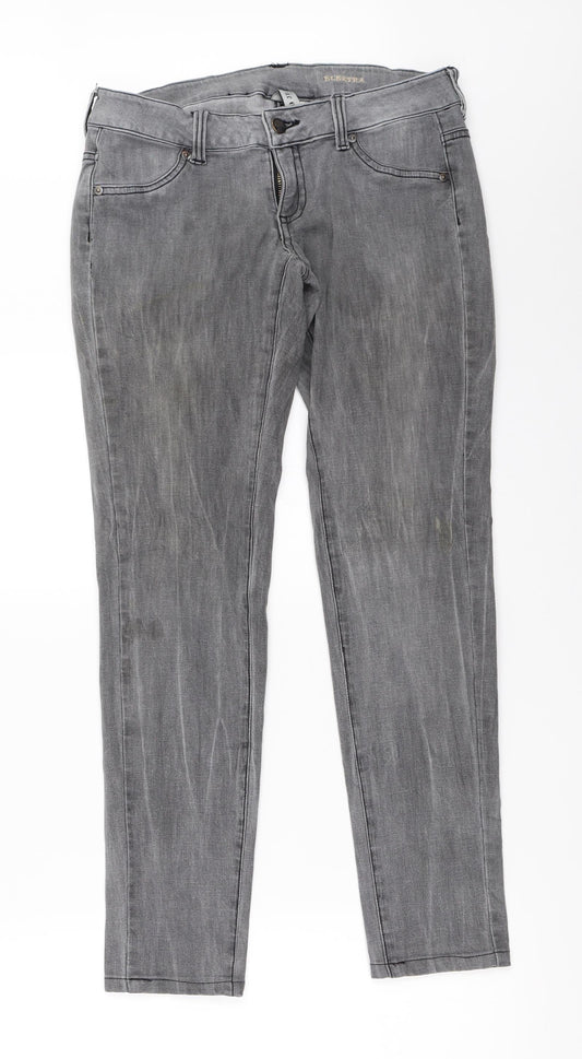 Mango Womens Grey Skinny Jeans Size 40 L28 in