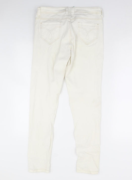 Denim & Co. Womens White Denim Skinny Jeans Size 14 L30 in
