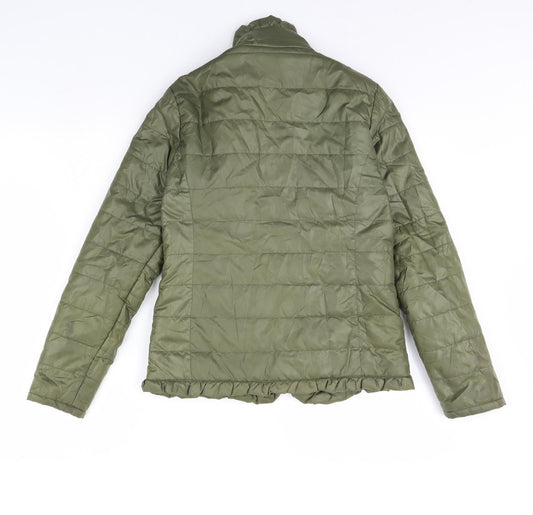 Preworn Girls Green Rain Coat Coat Size 14 Years