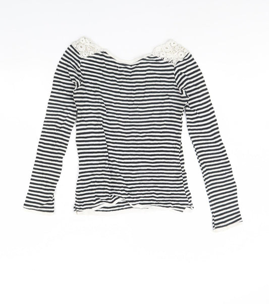 Bershka Womens Blue Striped Pullover Jumper Size M