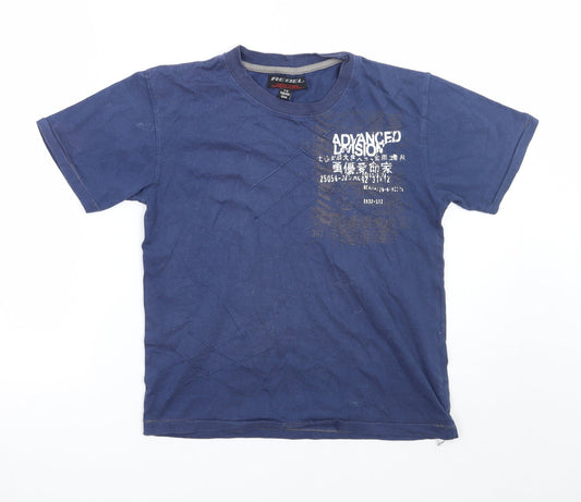 Rebel Boys Blue Basic T-Shirt Size 10-11 Years