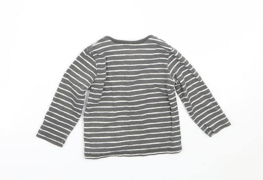TU Baby Grey Striped Basic T-Shirt Size 3-6 Months