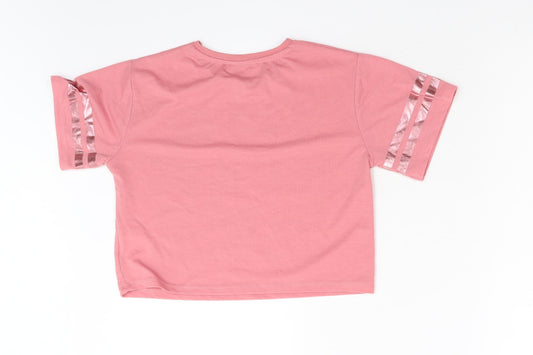 Miss Evie Girls Pink Basic T-Shirt Size 11-12 Years