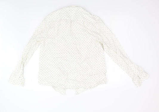 River Island Mens White Geometric Button-Up Size 17.5