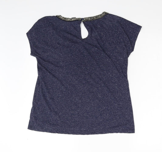 ESMARA Womens Blue Basic T-Shirt Size 14