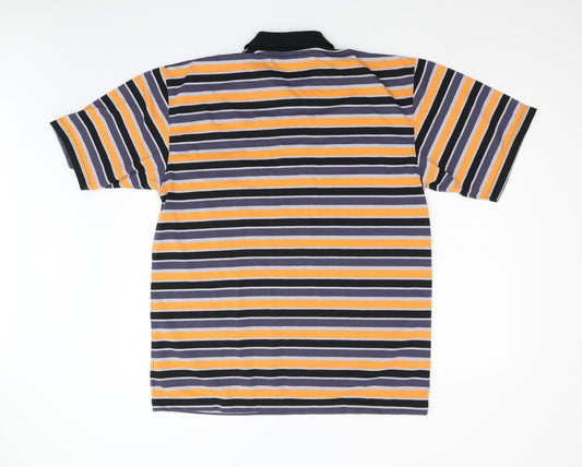 Jomi Mens Orange Striped Polo Size XL