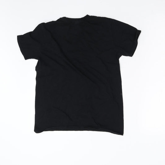 Gildan Boys Black Basic T-Shirt Size M - Play Station