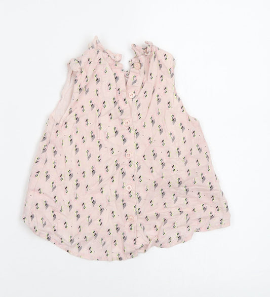 Fearne Girls Pink Geometric Basic Blouse Size 2-3 Years