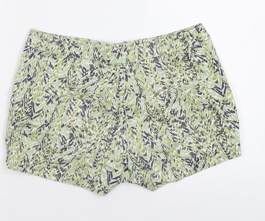 H&M Womens Green Animal Print Bermuda Shorts Size 6