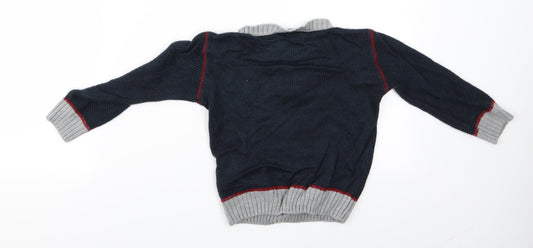 Florence and Fred Boys Black Animal Print Pullover Jumper Size 2-3 Years - chrisstmas jumper