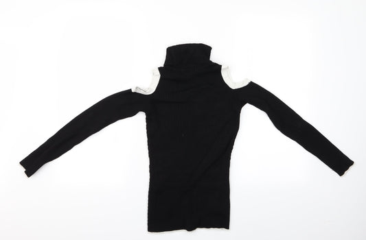 XOXO Womens Black Pullover Jumper Size M - cut out shoulder