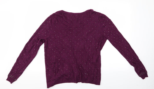 Womens UK Size 12 River Island Purple Cape Jumper
