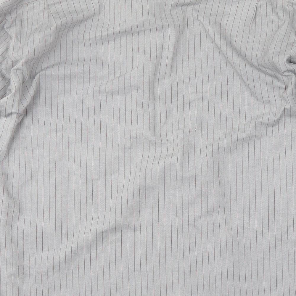 Tern Mens Grey Striped Button-Up Size 15.5