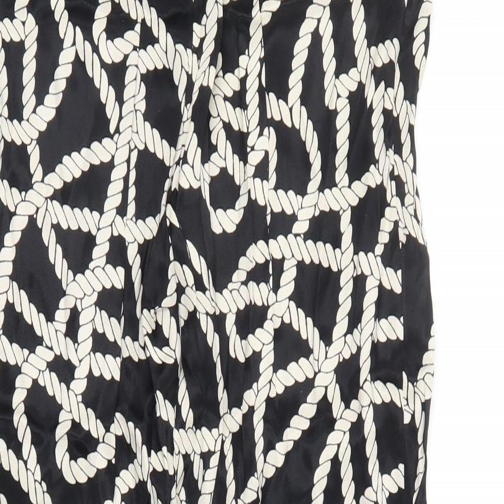 Nooki London Womens Black Geometric Trousers Size S L30 in