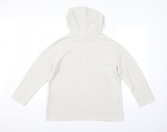 H&M Womens White Pullover Hoodie Size S