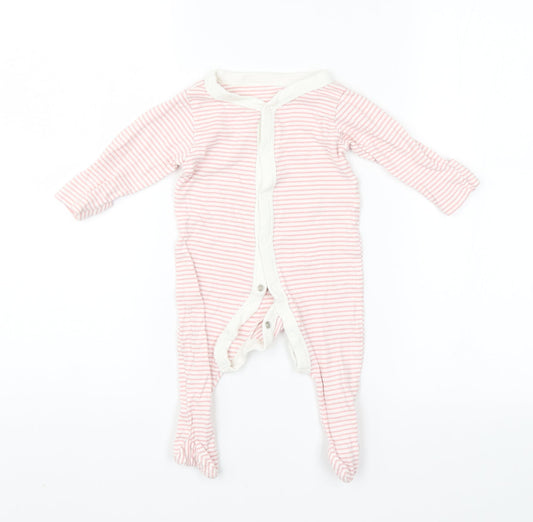 M&S Baby Pink Striped Babygrow One-Piece Size 3-6 Months