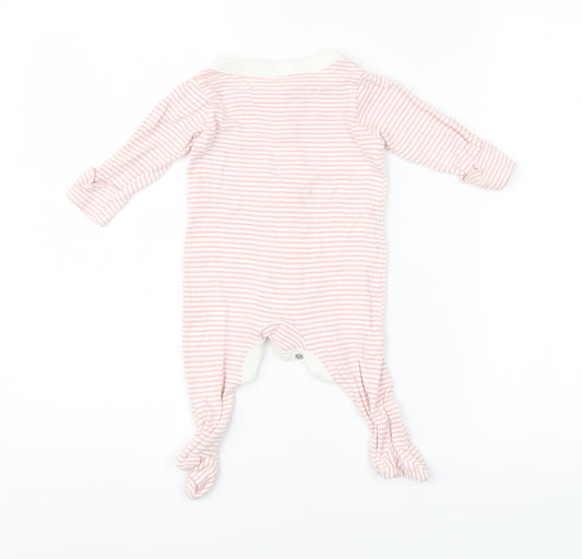 M&S Baby Pink Striped Babygrow One-Piece Size 3-6 Months