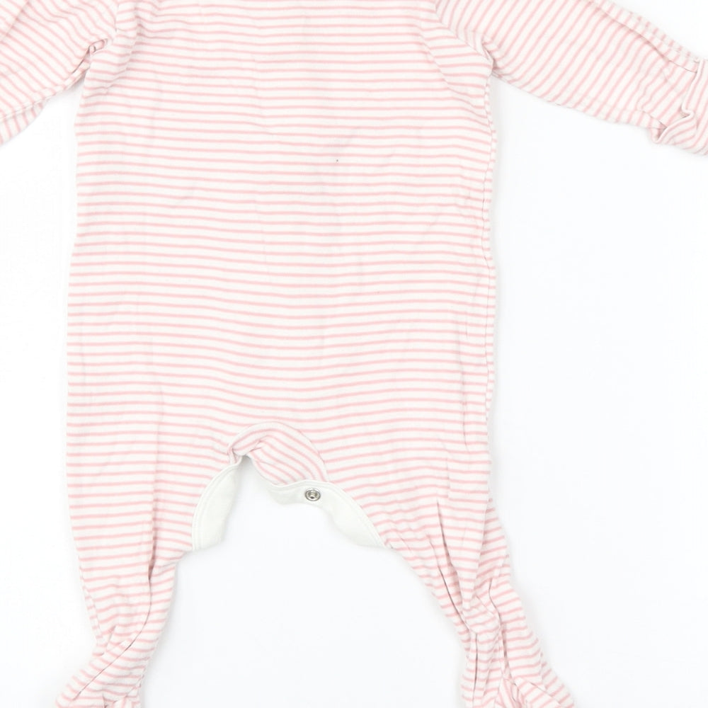 M&S Baby Pink Striped Babygrow One-Piece Size 3-6 Months