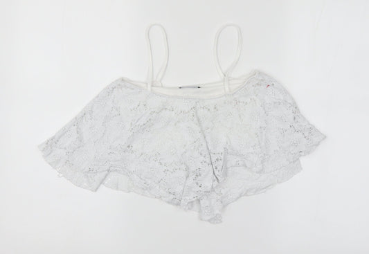 Womens UK Size 6 New Look White Cropped Tank