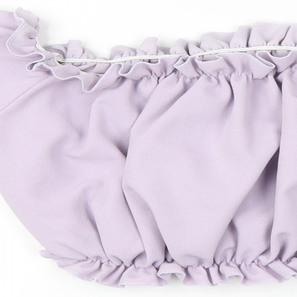 Womens UK Size 8 New Look Purple Cropped Blouse