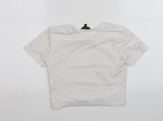 Candy Couture Girls White Basic T-Shirt Size 11 Years