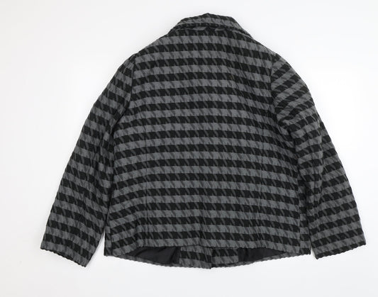 Bm Collection Womens Grey Striped Jacket Size 18