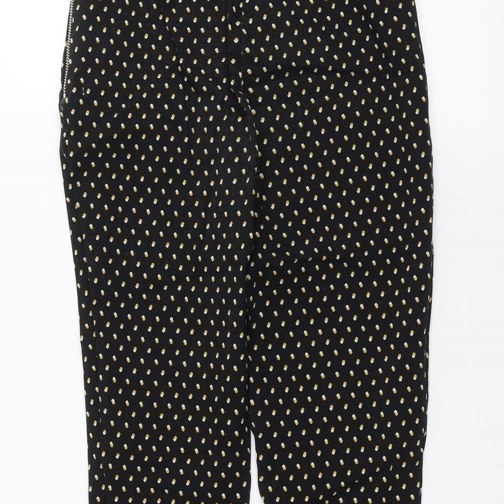 New Look Womens Black Polka Dot Trousers Size 12 L25 in